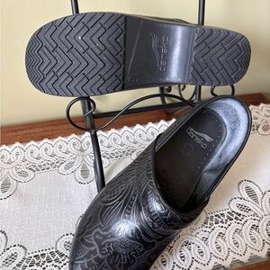 Dansko Women’s Black Slip-On Clog - Embossed Leather